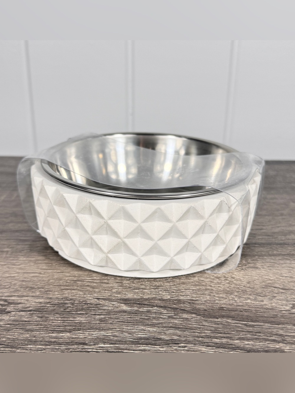 NEW Boots & Barkley White Concrete Small Dog Bowl